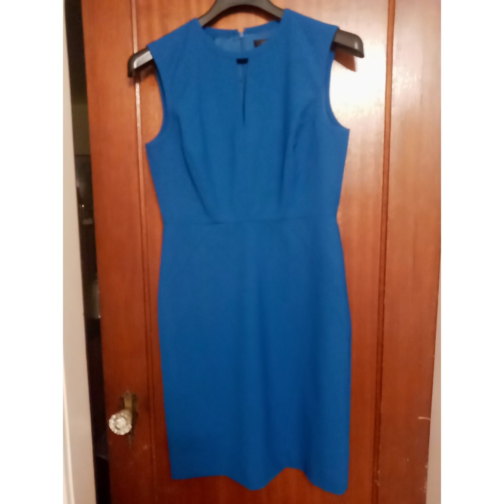 JCREW Keyhole Dress in Italian Stretch Wool Royal blue Sz 10 B8522